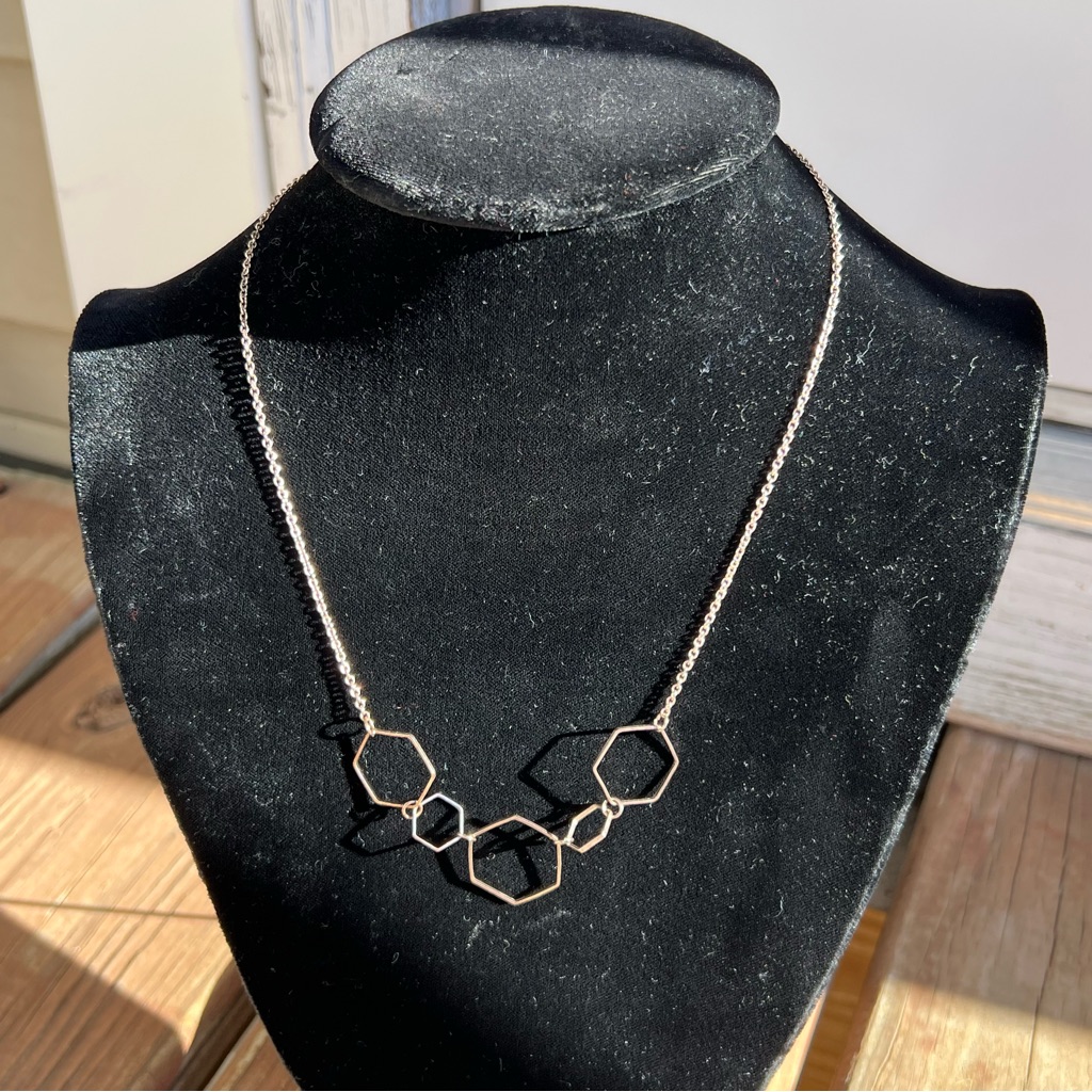 Elegant Rose Gold Geometric Necklace Icing 12$